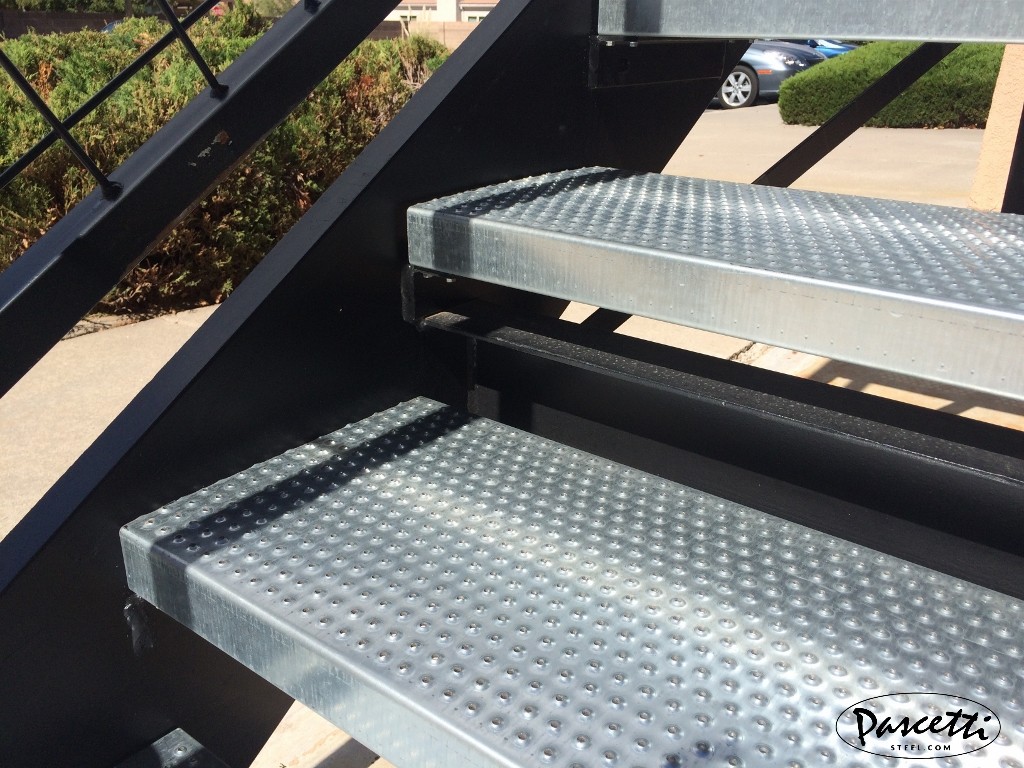 commercial steel ada compliant perforated stair treads and handrail system