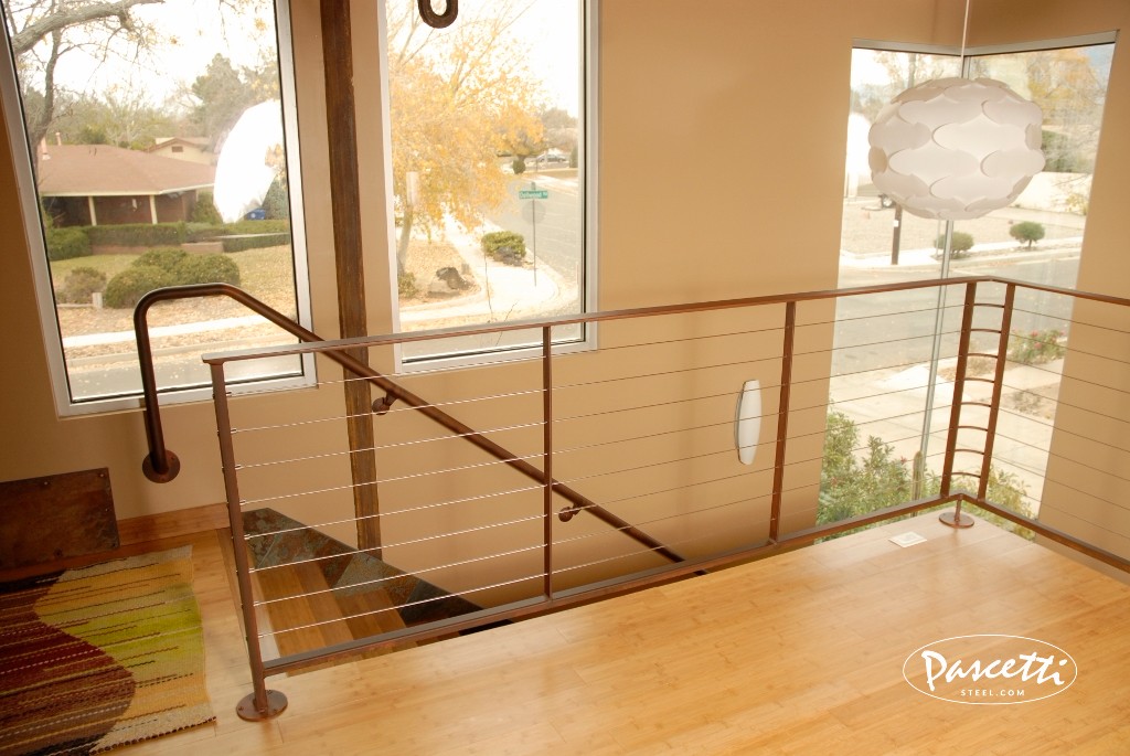 Cable railing residential stair rail