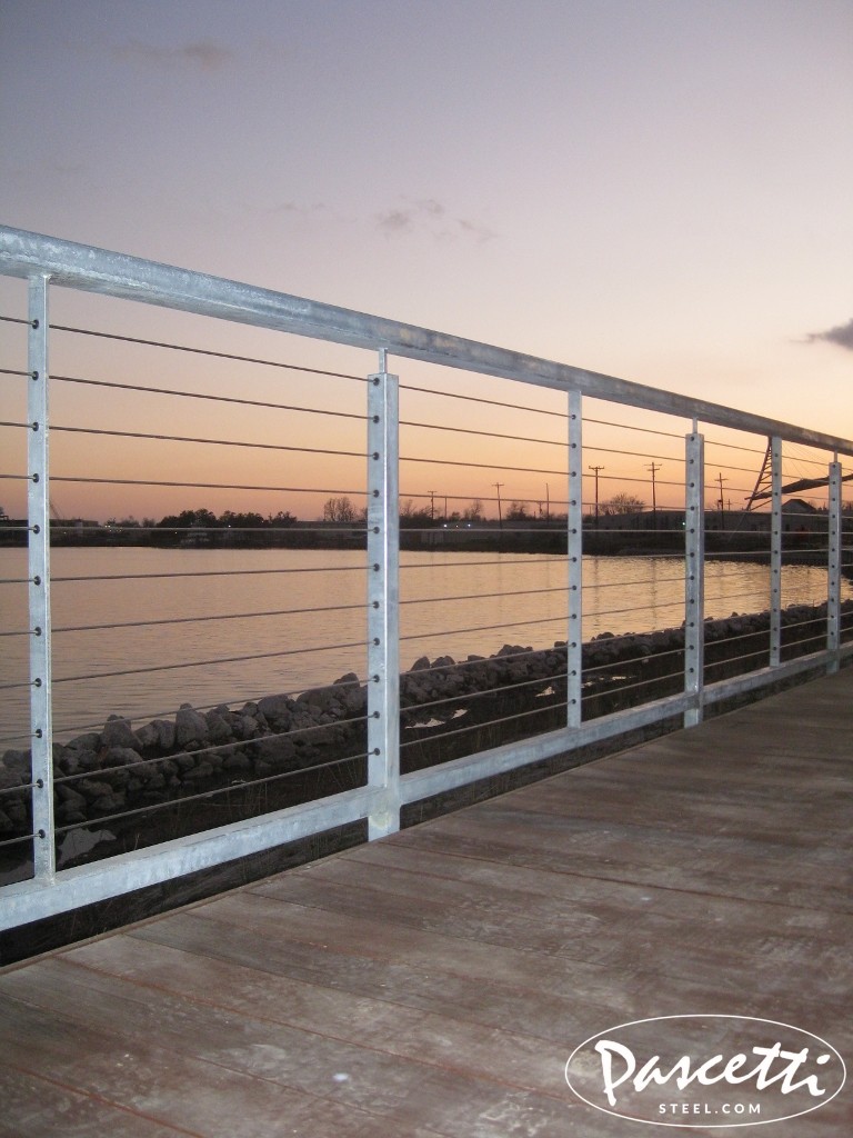 commercial cable railing commercial Orange Texas hot dip galvanized finish