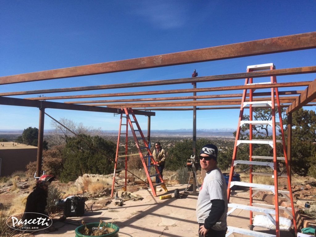 custom natural rust shade structure