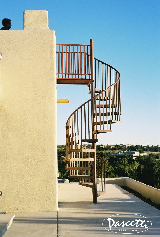 custom steel residential spiral stairs