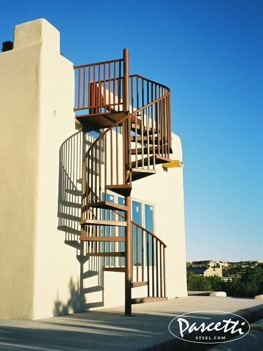 custom steel residential spiral stairs