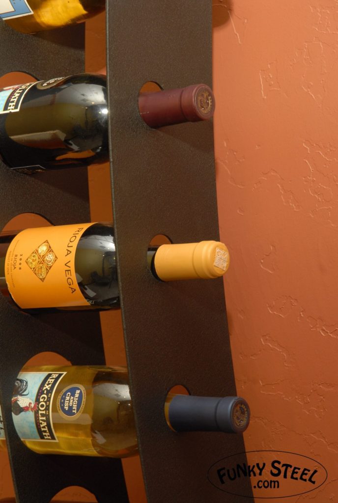 funky steel wall mounted wine racks