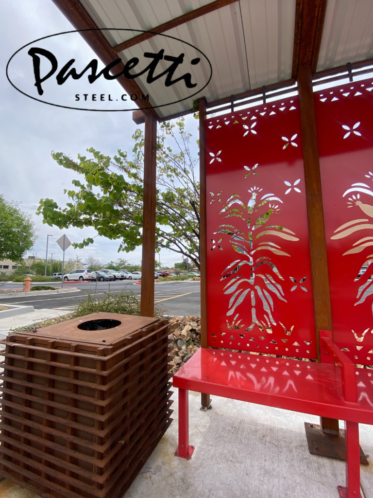 Bus Shelter Trash Can 