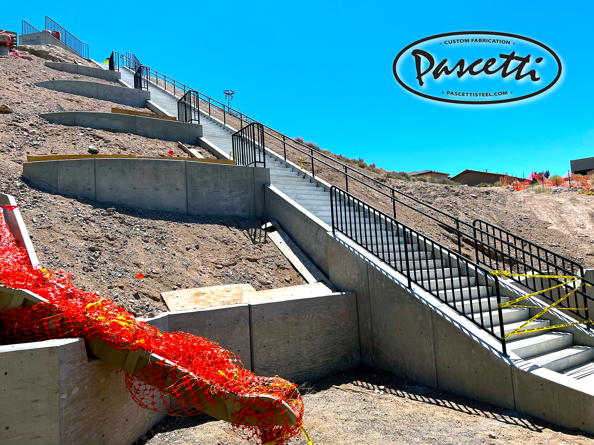 New 94-strep stairway leads to theh top of the slides