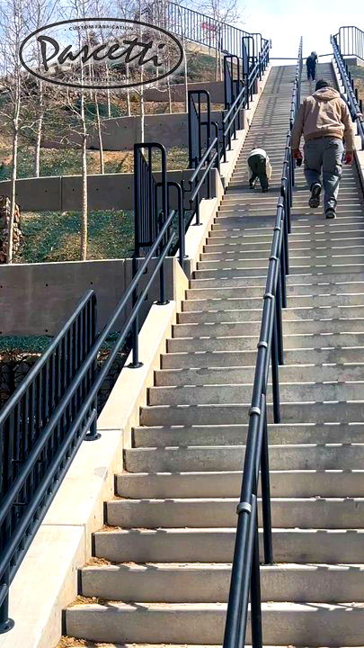Completed Railings for Long Stairwell