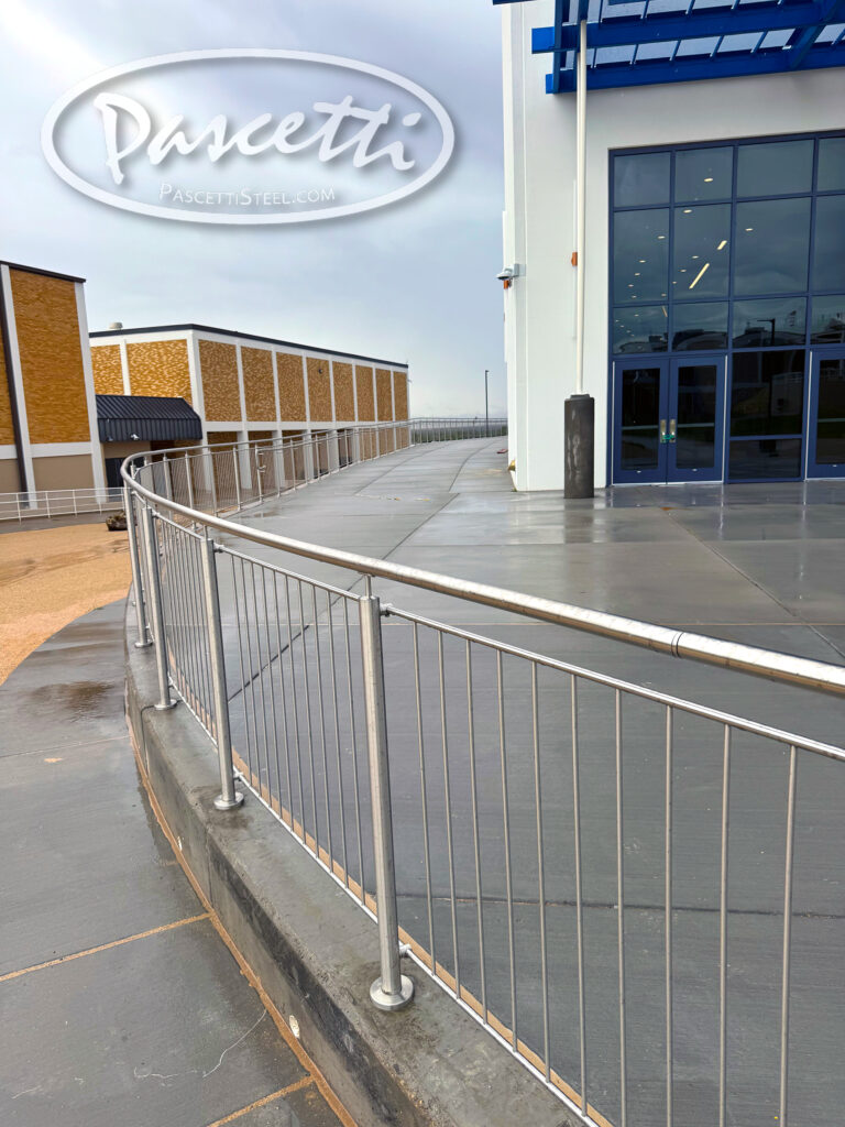 curved stainless steel railings