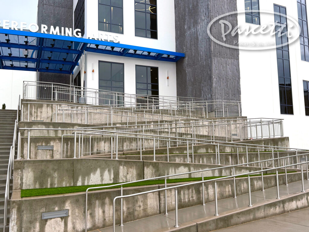 ADA ramp lighted railings