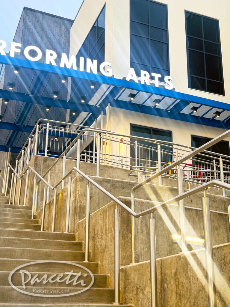 lighted stainless railings