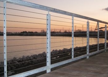 commercial cable railing commercial Orange Texas hot dip galvanized finish